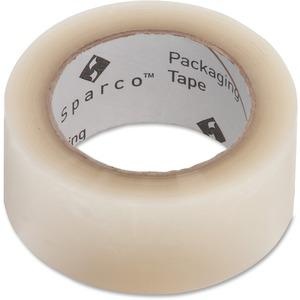 Sparco Transparent Hot-Melt Tape - 110 Yd Length X 2" Width - 1.9 Mil Thickness - 3" Core - 1.60 Mil - Moisture Resistant, Abrasion Resistant, Split Resistant - For Sealing, General Purpose - 6 / Pack