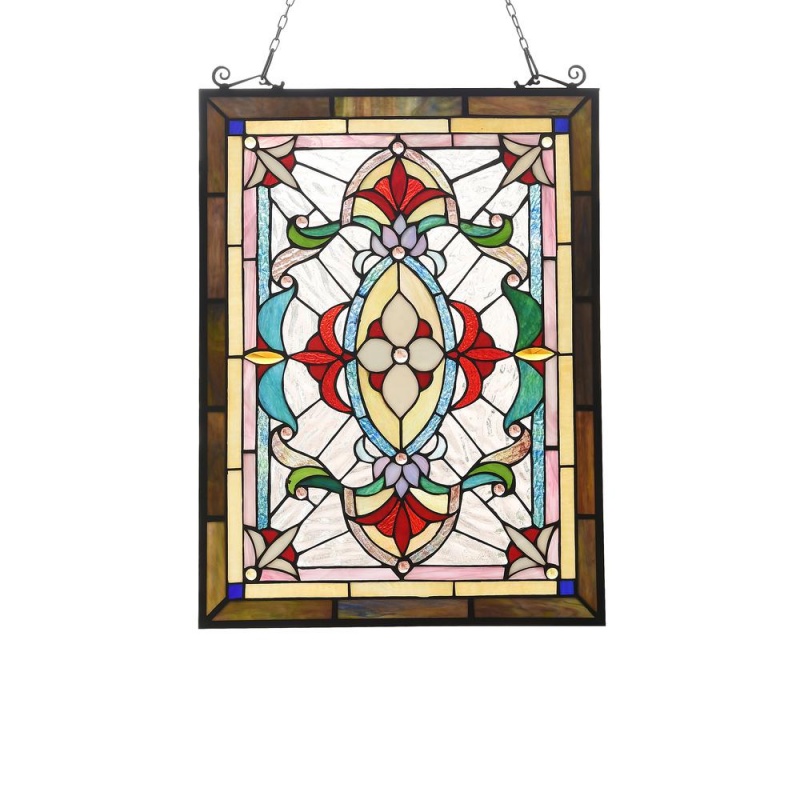 Chloe Lighting Aylee Tiffany-Style Victorian Design Window Panel 18" x 25"