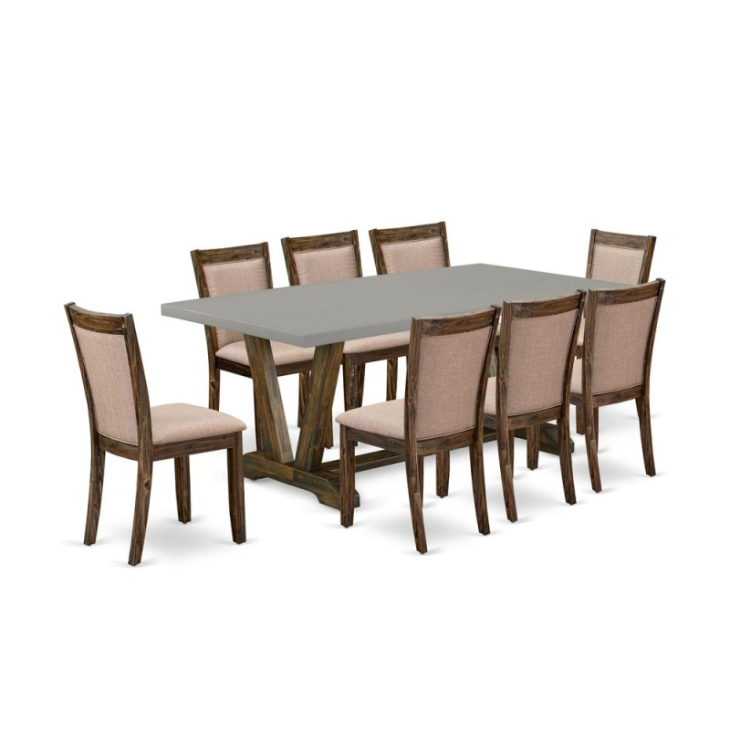 East West Furniture 9 Piece Contemporary Dining Set