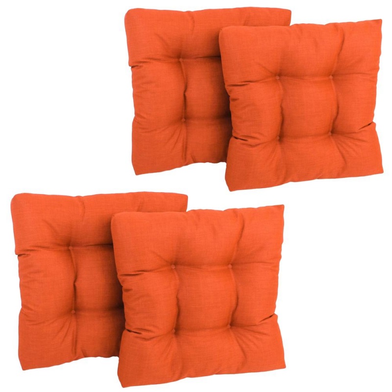 19-Inch Squared Spun Polyester Tufted Dining Chair Cushion (Set Of Four)