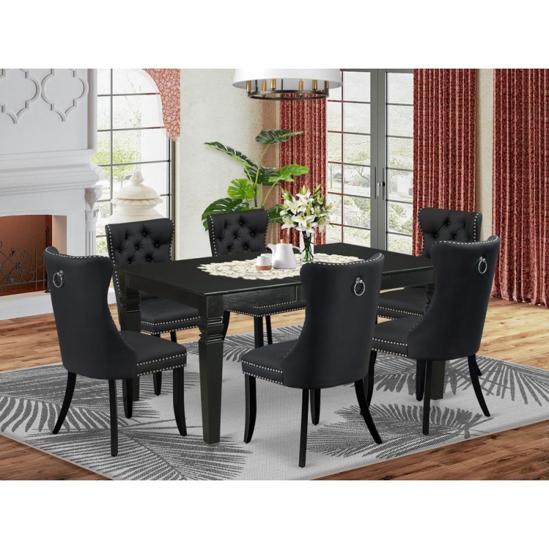 7 Piece Dining Table Set with Butterfly Leaf