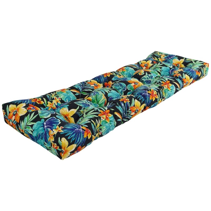 60-Inch By 19-Inch Tufted Patterned Outdoor Spun Polyester Loveseat Cushion