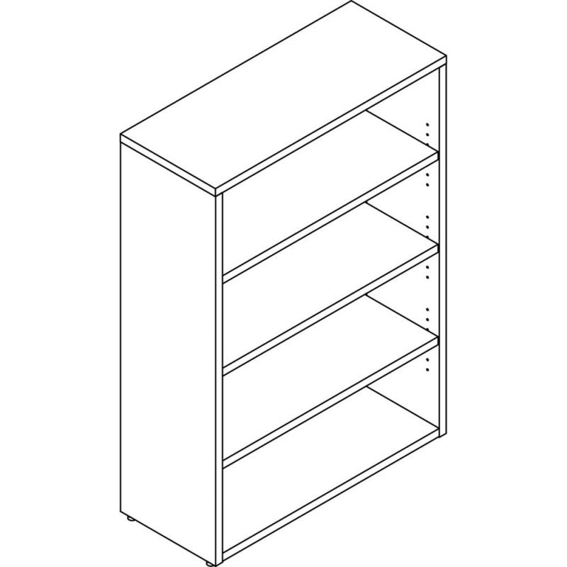Lorell Prominence 2.0 Bookcase - Rectangle - 48" Height X 34" Width X 12" Depth, 1" Thickness Top - 4 Shelve(S) - 3 Adjustable Shelf(Ves) - Material: Particleboard, Thermofused Melamine (Tfm) - Finish