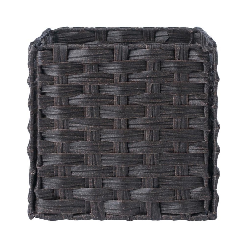 Melanie 2-Pc Woven Fiber Basket Set, Foldable, Chocolate