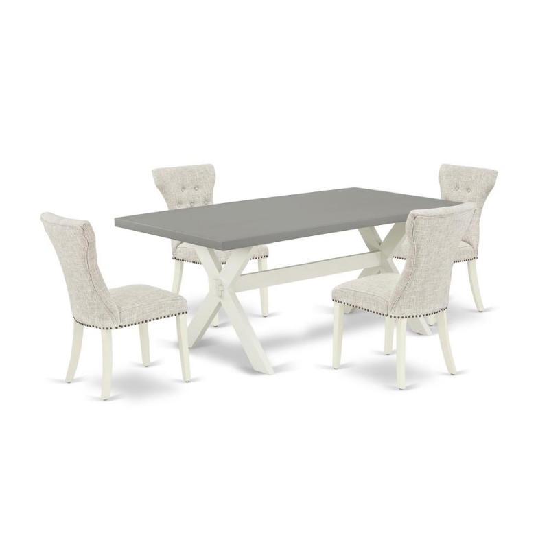 5-Piece Dinette Set with 4 Parson Dining Chairs