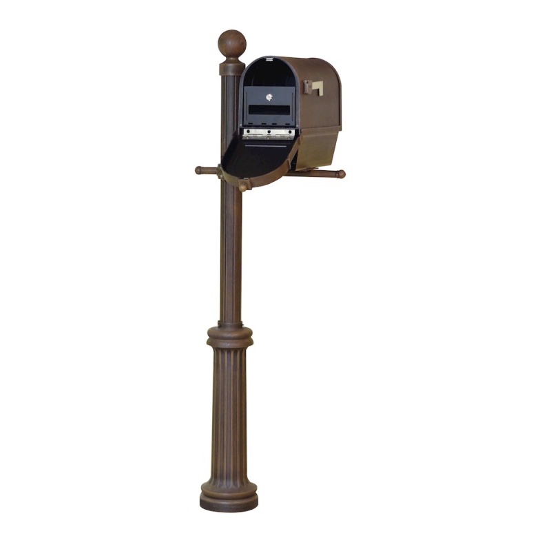 Curbside Mailbox With Newspaper Tube, Locking Insert And Fresno Mailbox Post