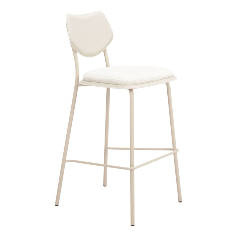 Zeal Barstool Set of 4, Light Gray & Beige