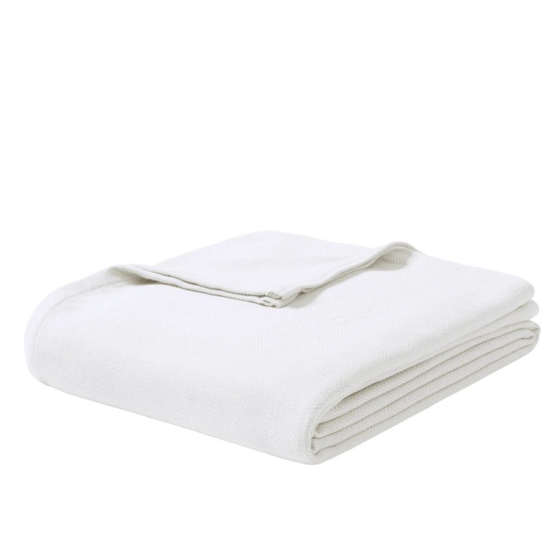 Bamboo Cotton Rayon Blanket, White Color