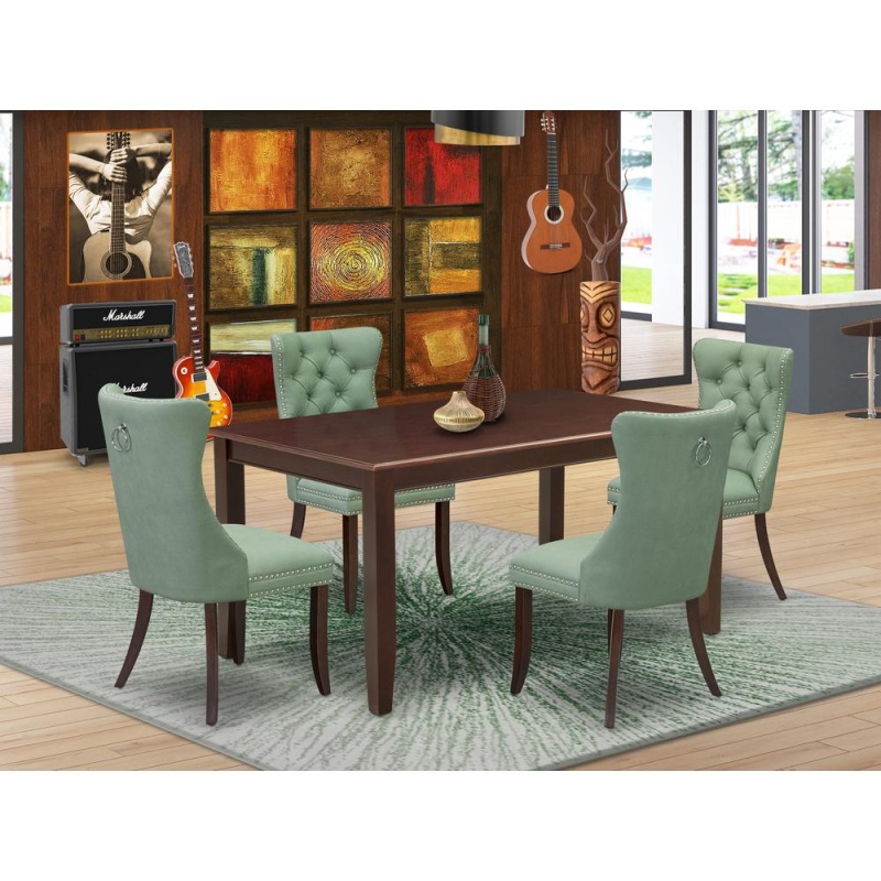 5 Piece Modern Dining Table Set Consists Of A Rectangle Kitchen Table
