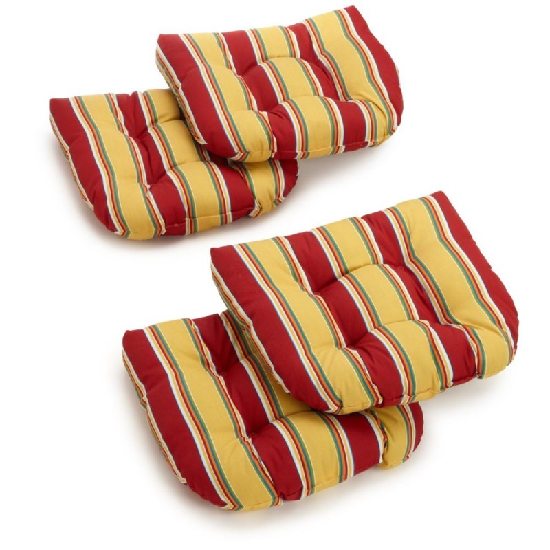 19-Inch U-Shaped Outdoor Tufted Dining Chair Cushions