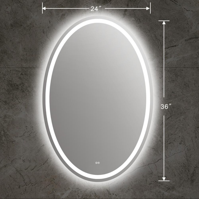 Speculo Back Lit LED Mirror 4000K Warm White 24" Wide