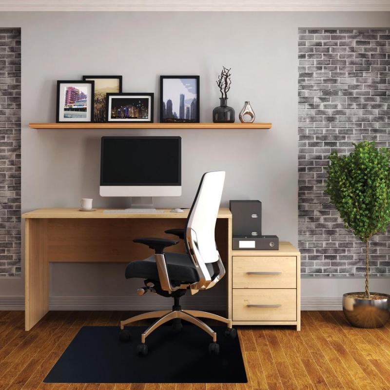 Cleartex Advantagemat Floor Chair Mat - Hard Floor - 60" Length X 48" Width X 0.60" Thickness - Rectangle - Classic - Polyvinyl Chloride (Pvc) - Black