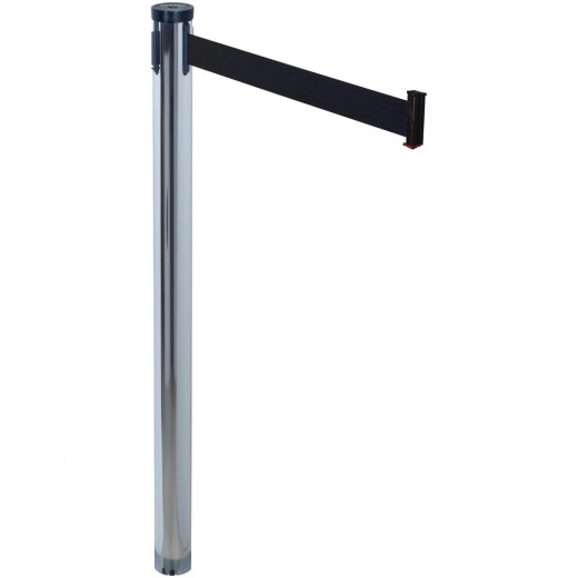 Tatco Adjusta-Tape Stanchion Post - Chrome Plated 10 ft Post Black Tape