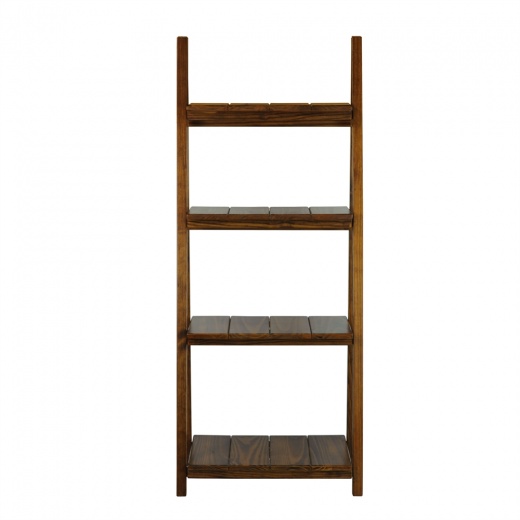 Manhasset Slatted 4-Shelf Folding Bookcase - Warm Brown