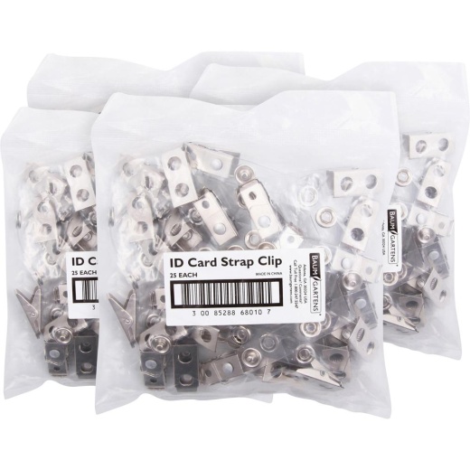 Sicurix Id Strap Clip Adapter - 2.8" Length x 0.4" Width - For Badges - Pre-Punched - Clear