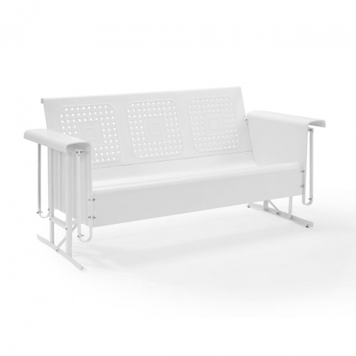 Bates Outdoor Metal Sofa Glider White by Crosley Furniture
