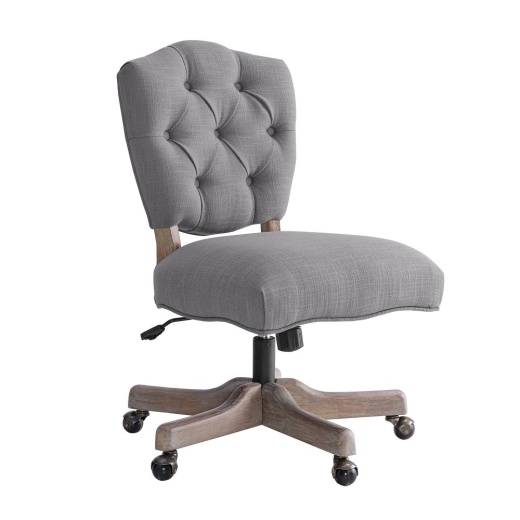 Linon Kelsey Office Chair, Gray - Task Chair for Comfort and Style