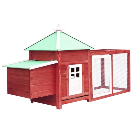 Vidaxl Chicken Coop With Nest Box Red