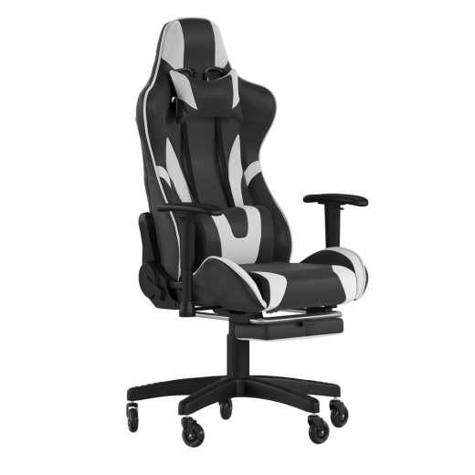 Flash Furniture X30 Gaming Chair Racing Computer Chair with Back, Slide-Out Footrest