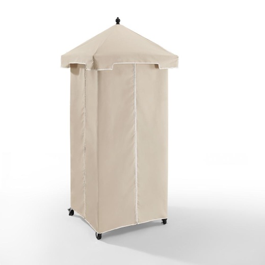 Palm Harbor Outdoor Wicker Towel Valet Sand/Brown by Crosley Furniture
