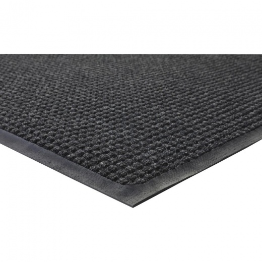 Genuine Joe Waterguard Floor Mat - 10 Ft x 36" Charcoal Rubber