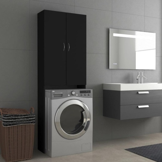 Vidaxl Washing Machine Cabinet Black 25.2"X10"x74.8"