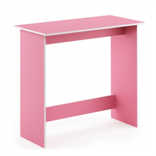 Furinno Simplistic Study Table, Pink/White