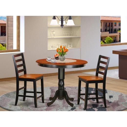 3 Pc Counter Height Dining Set - High Table and 2 Dining Chairs