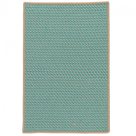 Point Prim - Teal 2'X10' Braided Rug