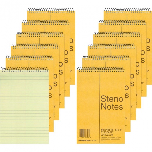 Rediform Steno Notebooks - 80 Sheets, Wire Bound, Gregg Ruled Margin