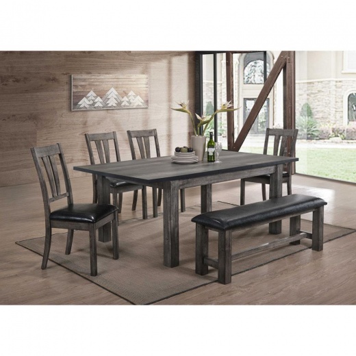 Drexel Dining 6Pc Set - 78X42x30h Table, 4 P/U Side Chairs, Bench
