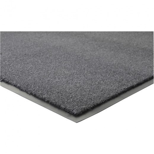 Genuine Joe Silver Series Indoor Entry Mat - Building, Carpet, Hard Floor - 10 Ft Length X 36 Width - Plush - Charcoal - 1Each