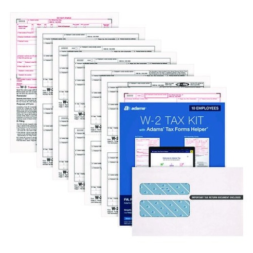 Adams W-2 Online Tax Kit, Fiscal Year: 2023 - Six-Part Carbonless, 8 x 5.5, 2 Forms/Sheet, 10 Forms Total
