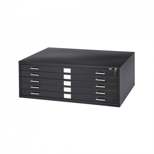 Safco 5-Drawer Steel Flat File for 24" x 36" Documents Black