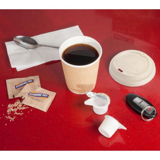 Genuine Joe Vented Hot Cup Lid - Polystyrene - 50 Lids/Pack - 1000 / Carton - White