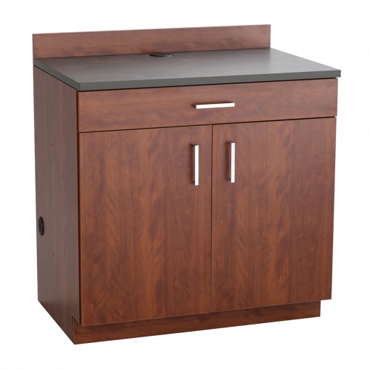 Safco Hospitality Base Cabinet, One Drawer/Two Door Rustic Slate/Mahogany
