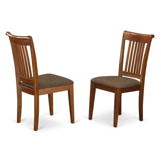 Portland Slat Back Chair for Kitchen with Fabric Seat