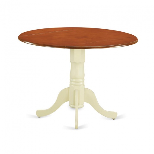 Dublin Round Table with Two 9" Drop Leaves in Buttermilk and Cherry
