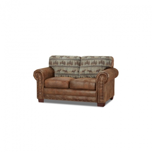 American Furniture Classics Deer Teal Lodge Tapestry Loveseat