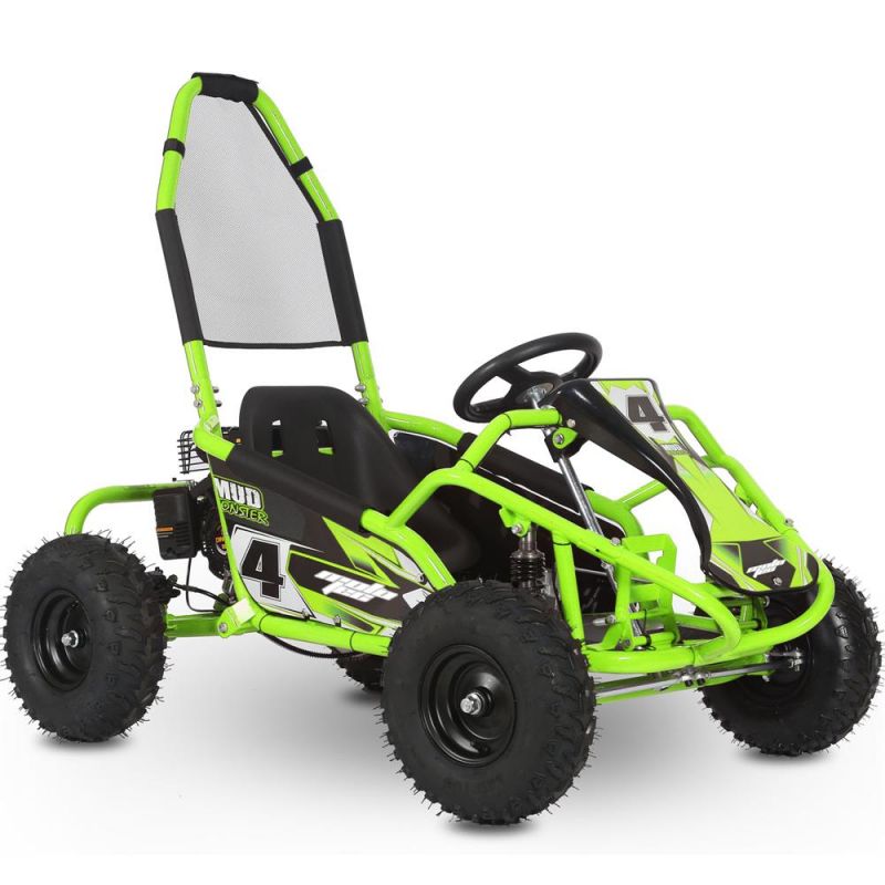 Mototec Mud Monster Kids Gas Powered 98Cc Go Kart Full Suspension Green ...