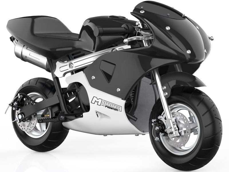 Mototec Phantom Gas Pocket Bike 49Cc 2-Stroke Black