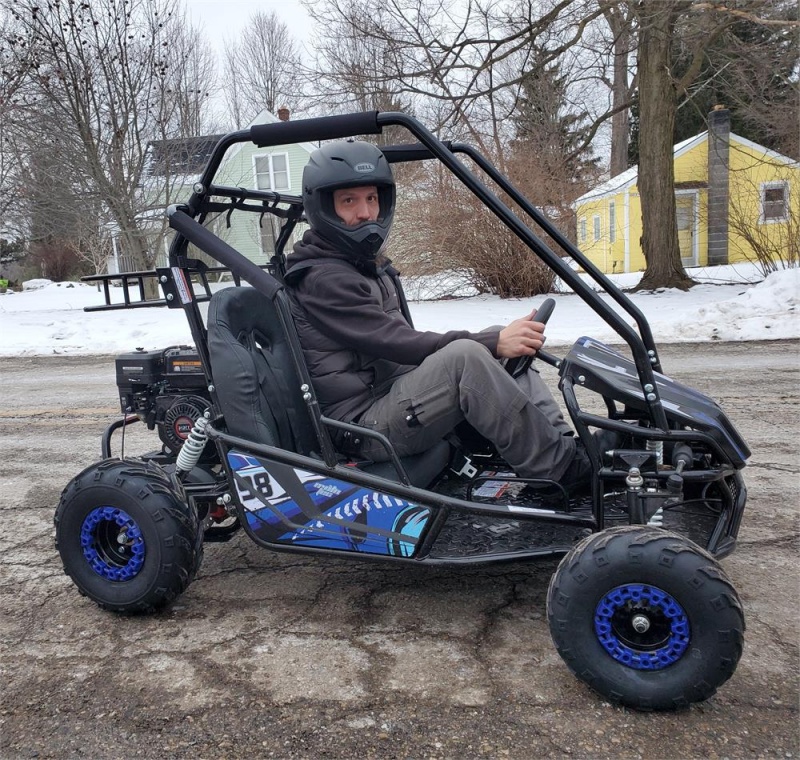 Mototec Mud Monster Xl 212Cc 2 Seat Go Kart Full Suspension Blue