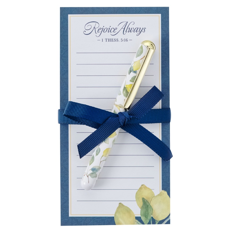 Magnetic Notepad W/Pen Rejoice Always 1 Thess. 5:16 CAG-FN059