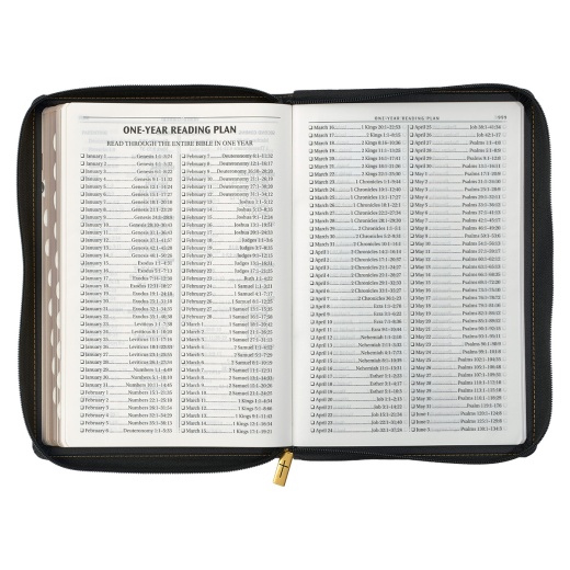 KJV Bible Thinline LP Faux Leather, Black W/Zipper