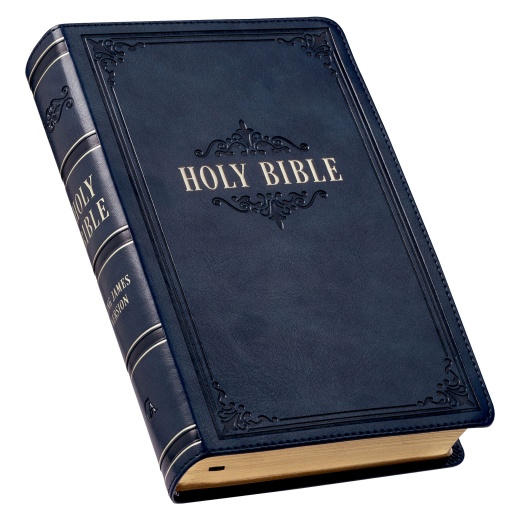 Kjv Bible Giant Print Standard-Size Faux Leather, Dark Blue