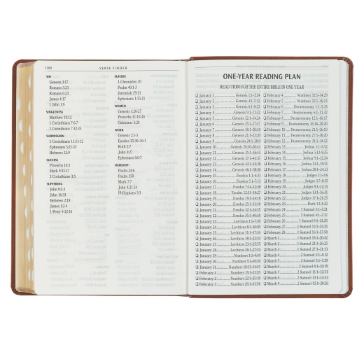 KJV Bible Giant Print Full-Size Faux Leather, Brown Diamond