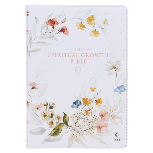 The Spiritual Growth Bible Faux Leather, Cream Floral Printed