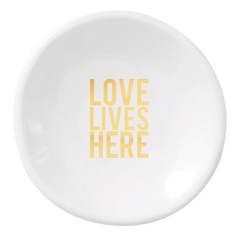 Ceramic Ring Dish & Earrings - Love Lives Here