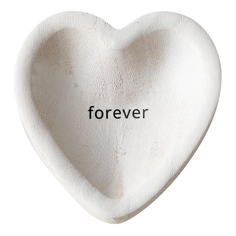 White Paulownia Heart Trinket Tray - Forever