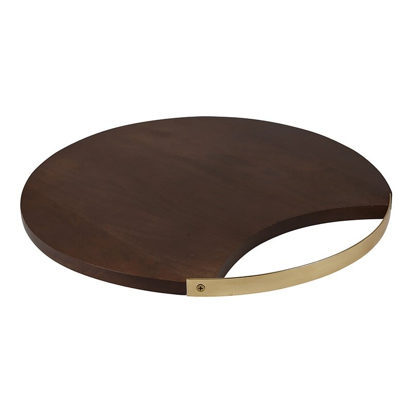 Wood + Brass Board - 16" Dia